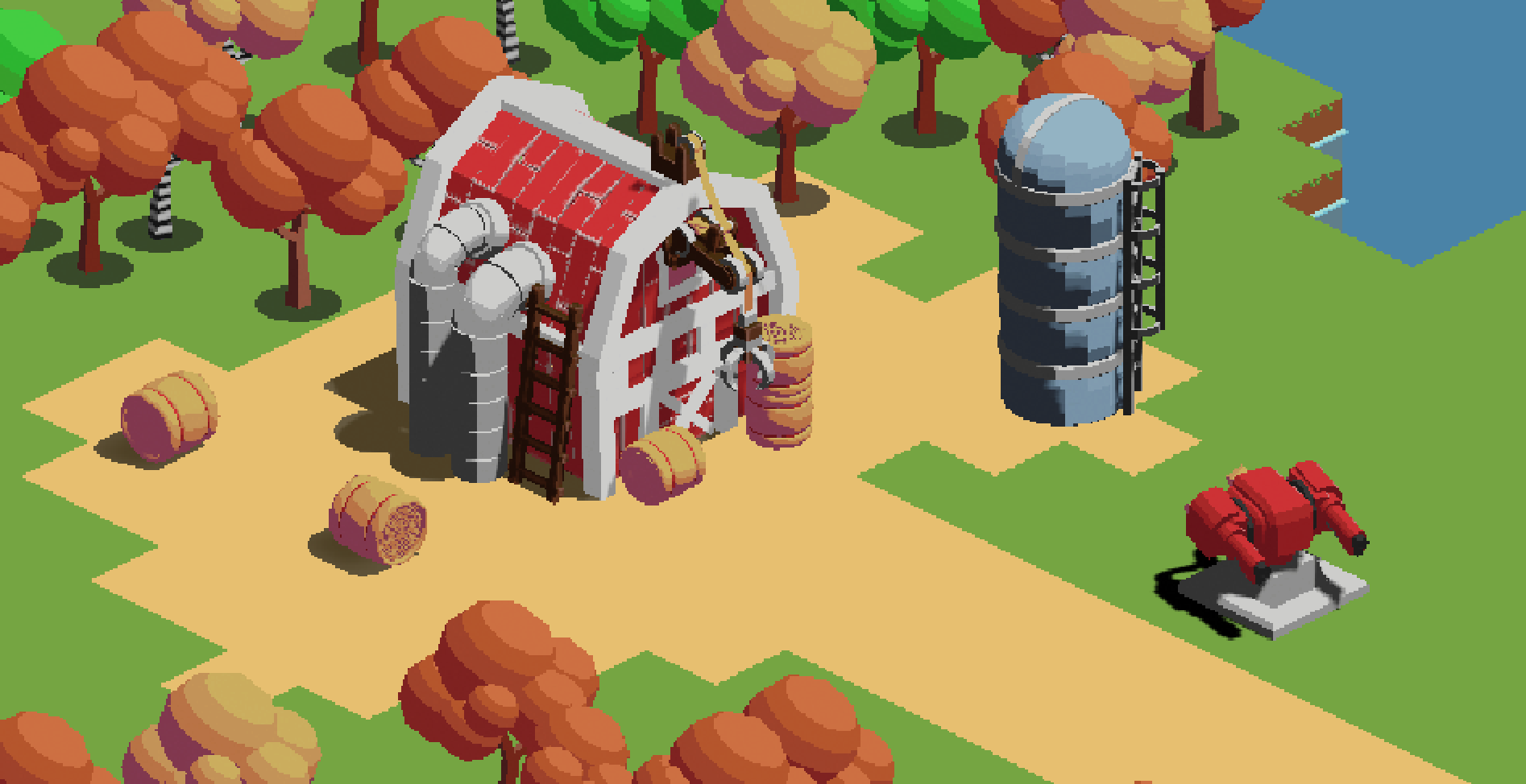 Farm structure close to a place tower - screenshot from game