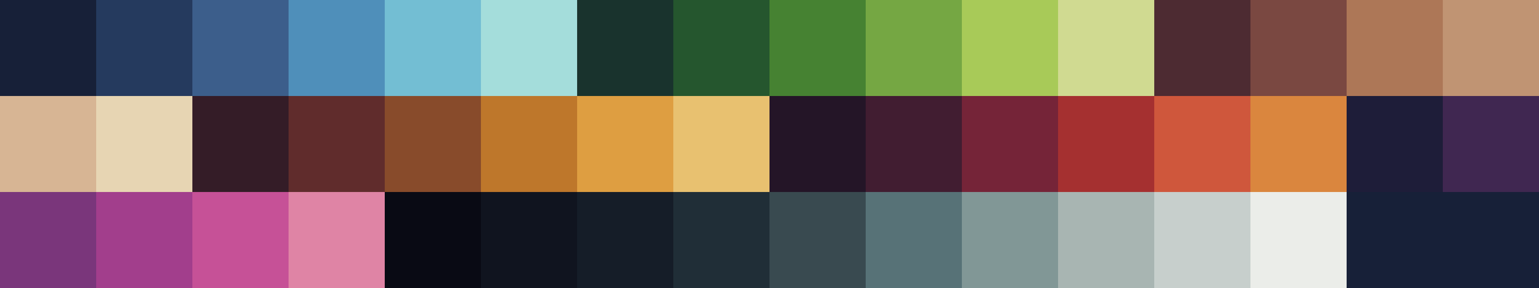 all colors used in the game as default palette